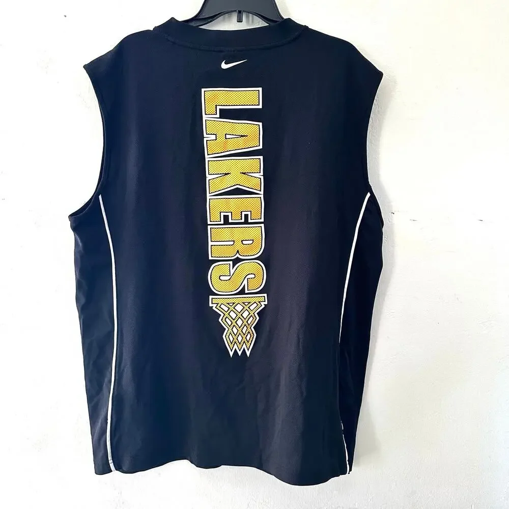 Nike Team Lakers Warm Up Sleeveless Jersey Black‎ and Yellow XLarge Muscle Tank